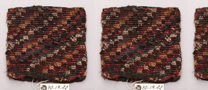 A small knitted emblem belonging to Bolivian Kallawaya. 
