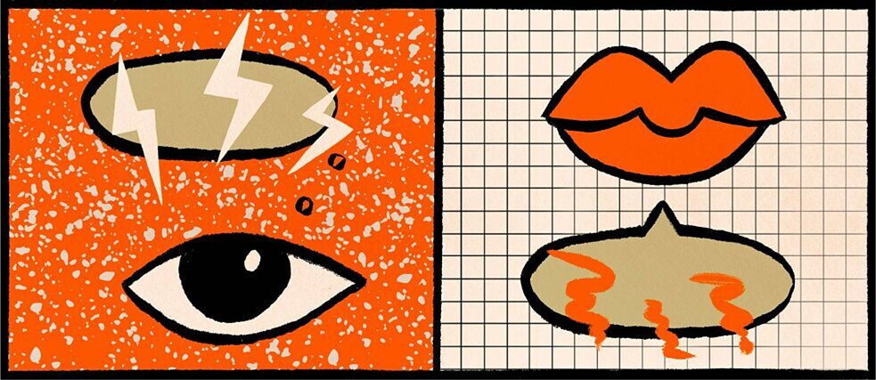 Illustration mit Auge und Mund