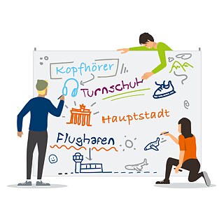 Illustration with young people
